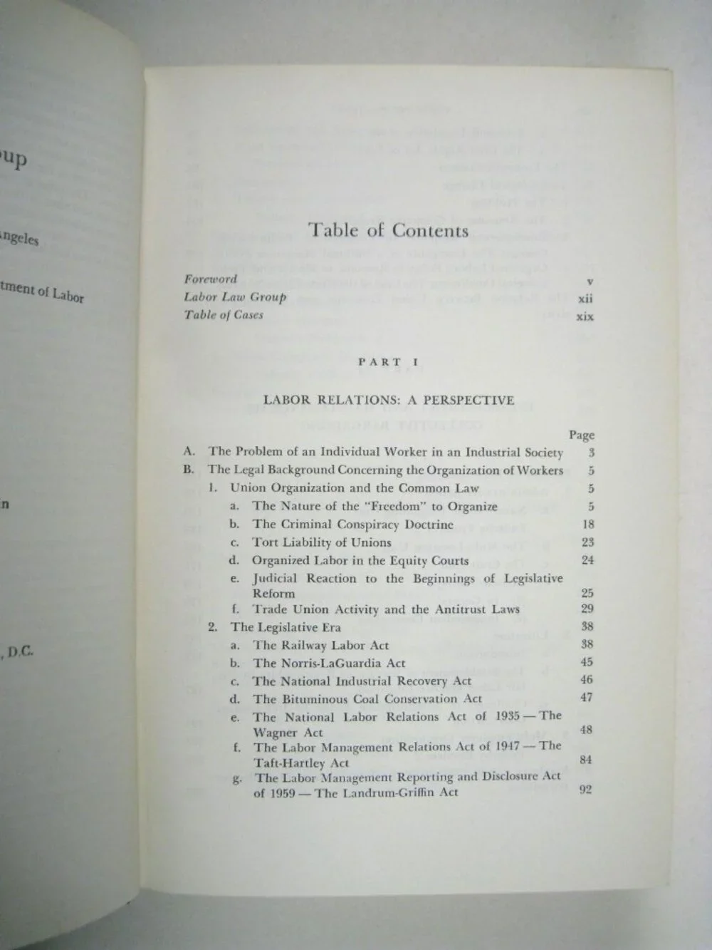 Labor Relations And The Law Third Edition Hardcover Book Jerre S.Williams